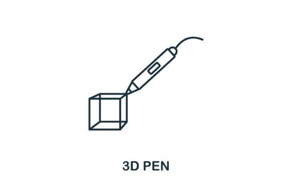 3D Pen Icon for Modern Design Projects