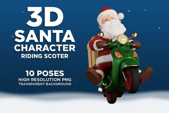 3D Santa Character Riding Scooter Set