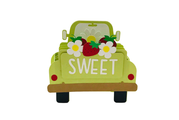 3D Vintage Truck Strawberry Box Card