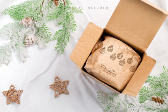 Christmas Craft Gift Box Mockups