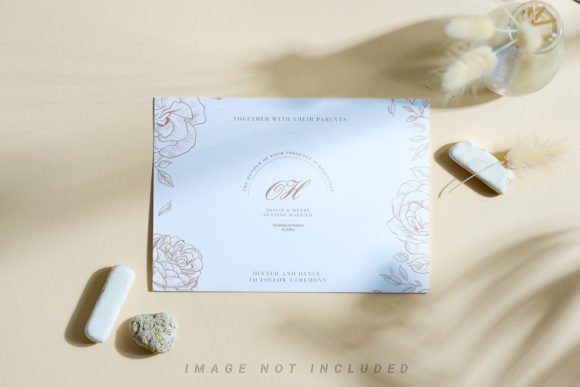 Elevate Your Brand Identity with the Mockup Card Decorated Dry Grass and Smart Object Technology