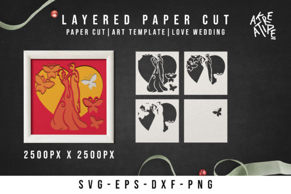 Papercut Wedding 3D Shadow Box Love: A Versatile Design for Gifts, Decor, and Special Day Signage